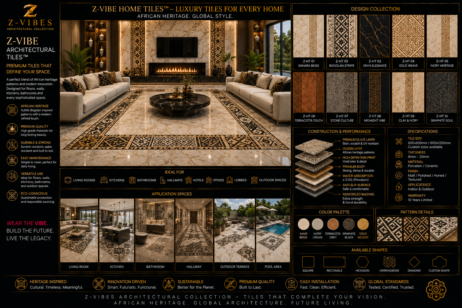 Z-Vibe Home Tiles — Heritage Porcelain design board