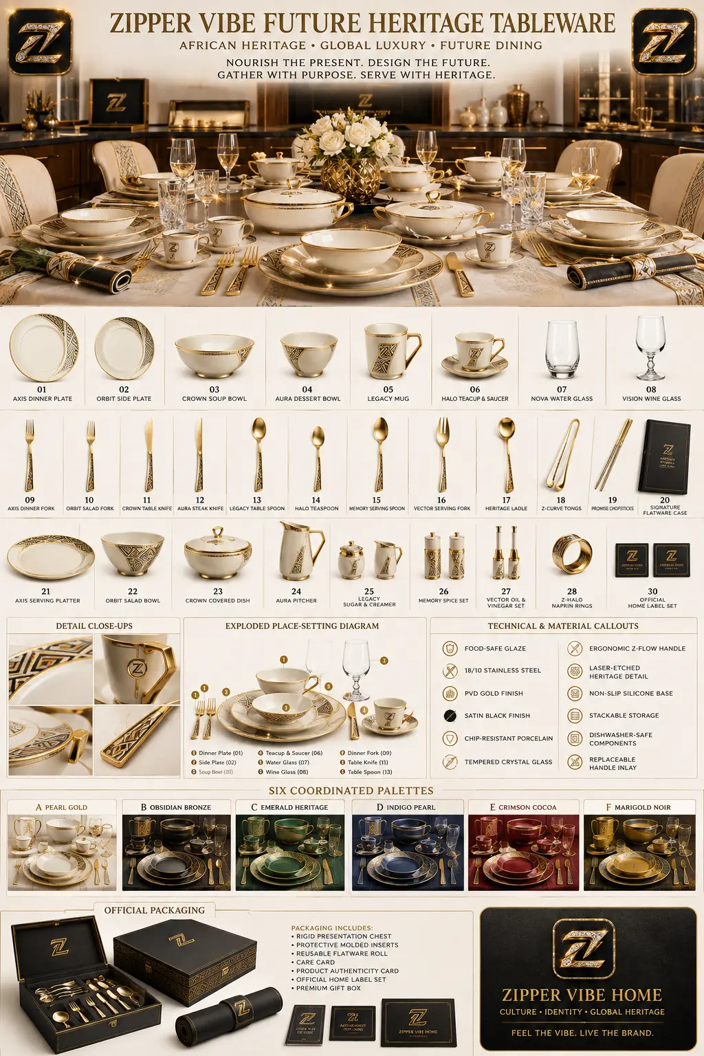 Future Heritage Tableware full design board
