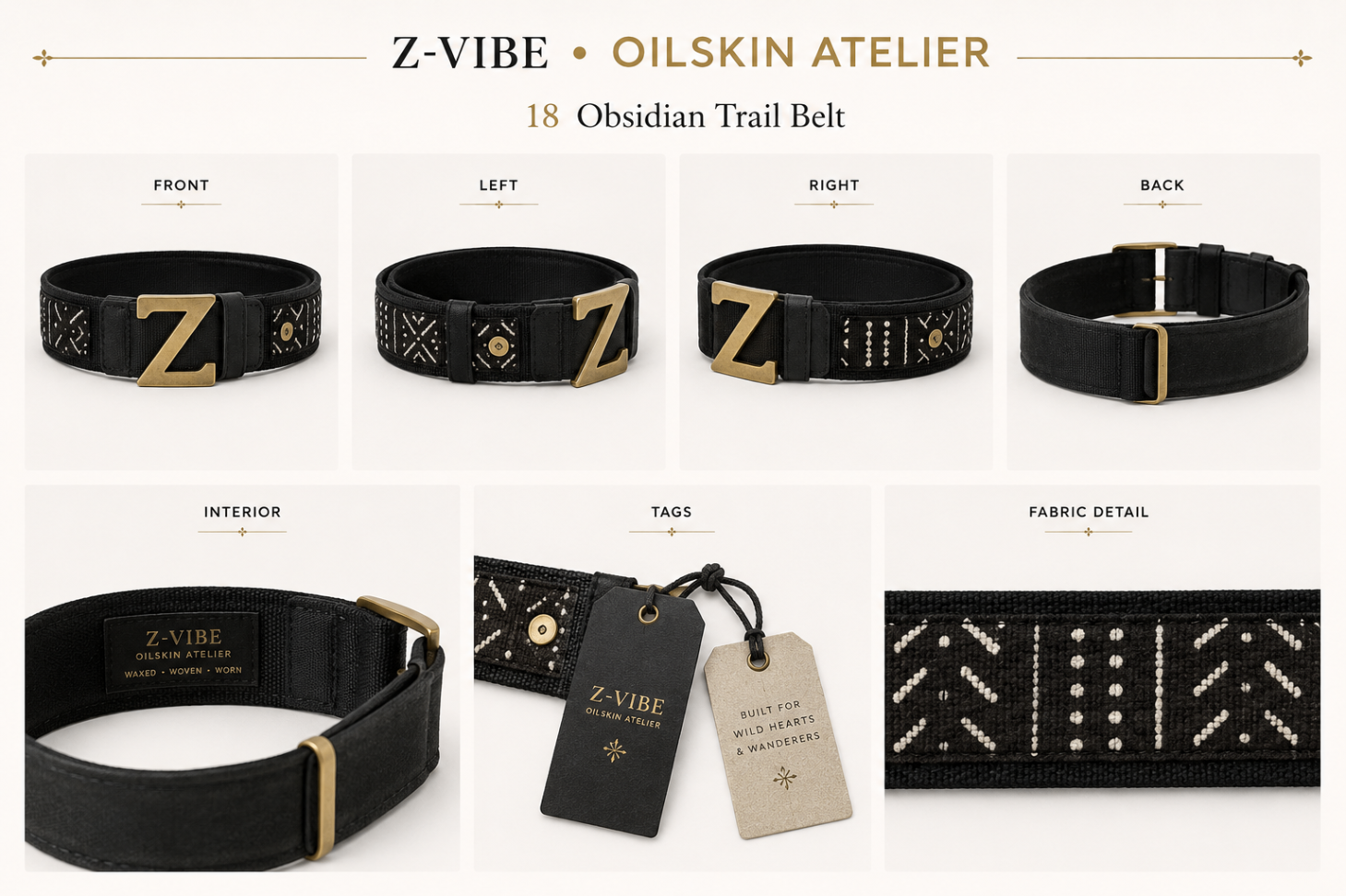 Obsidian Trail Belt design board