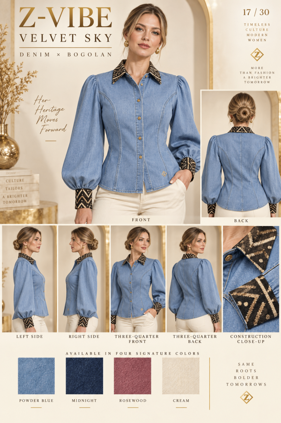 Z-Vibe Velvet Sky™ Denim Shirt — Women — Product
