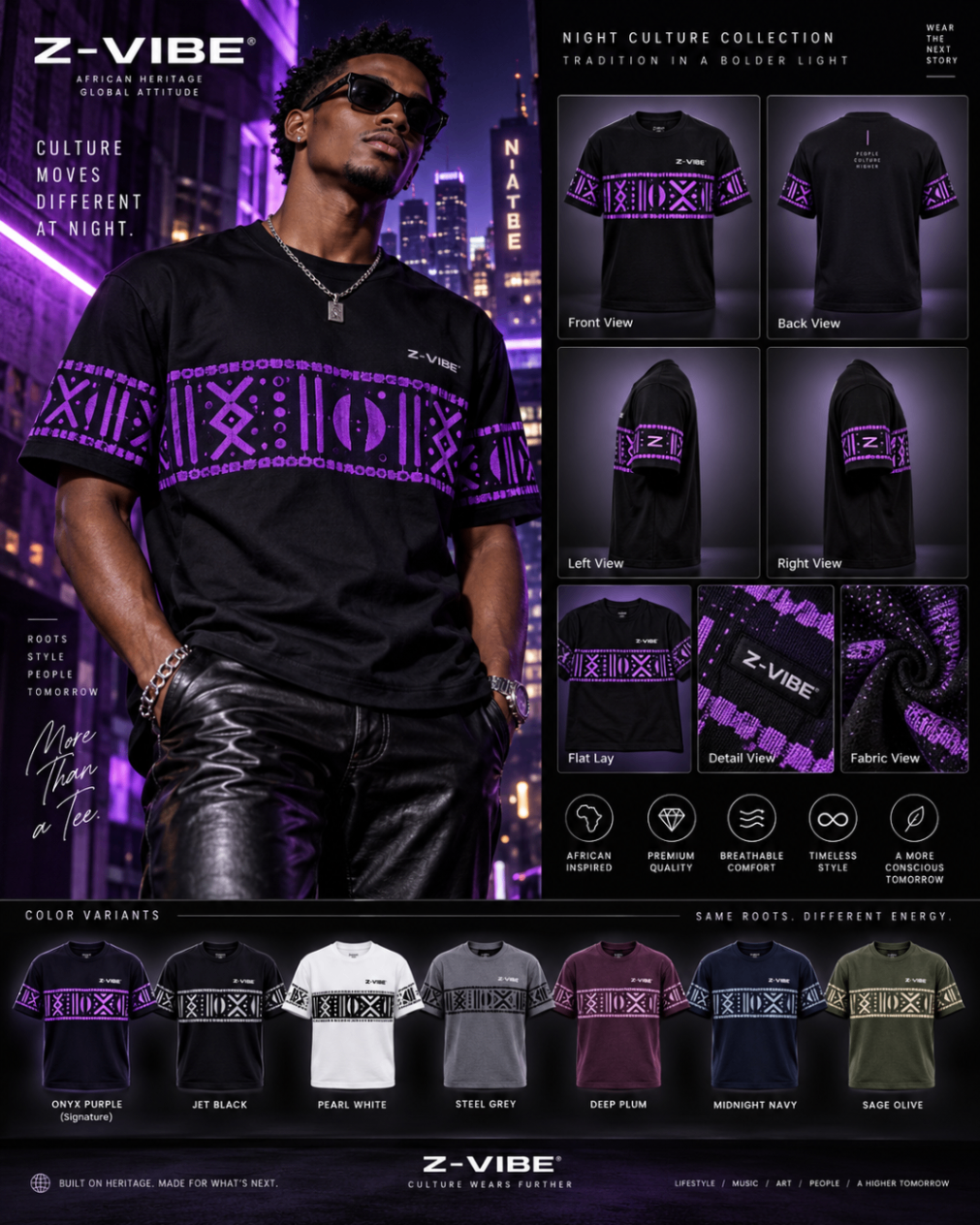 Night Culture Violet Tee design board