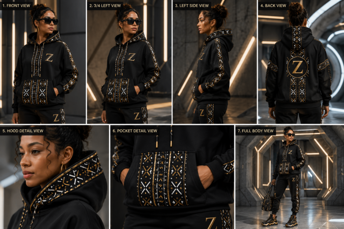 Bogolan Hoodie Set · Onyx design board