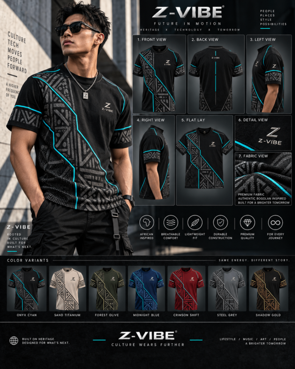 Motion Zigzag Cyan Tee design board