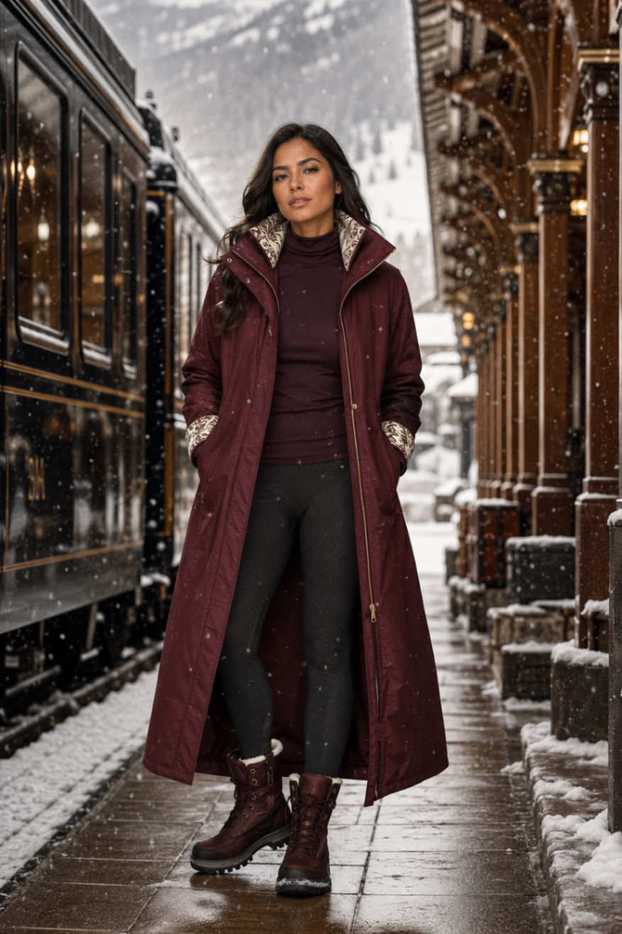 Garnet Express Long Coat design board