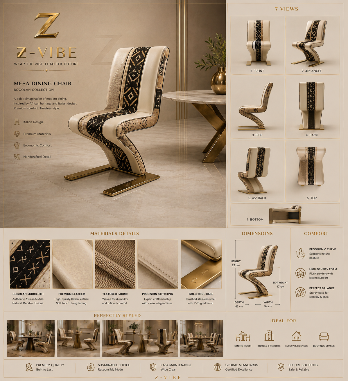 Mesa Dining Chair — Bogolan Leather design board