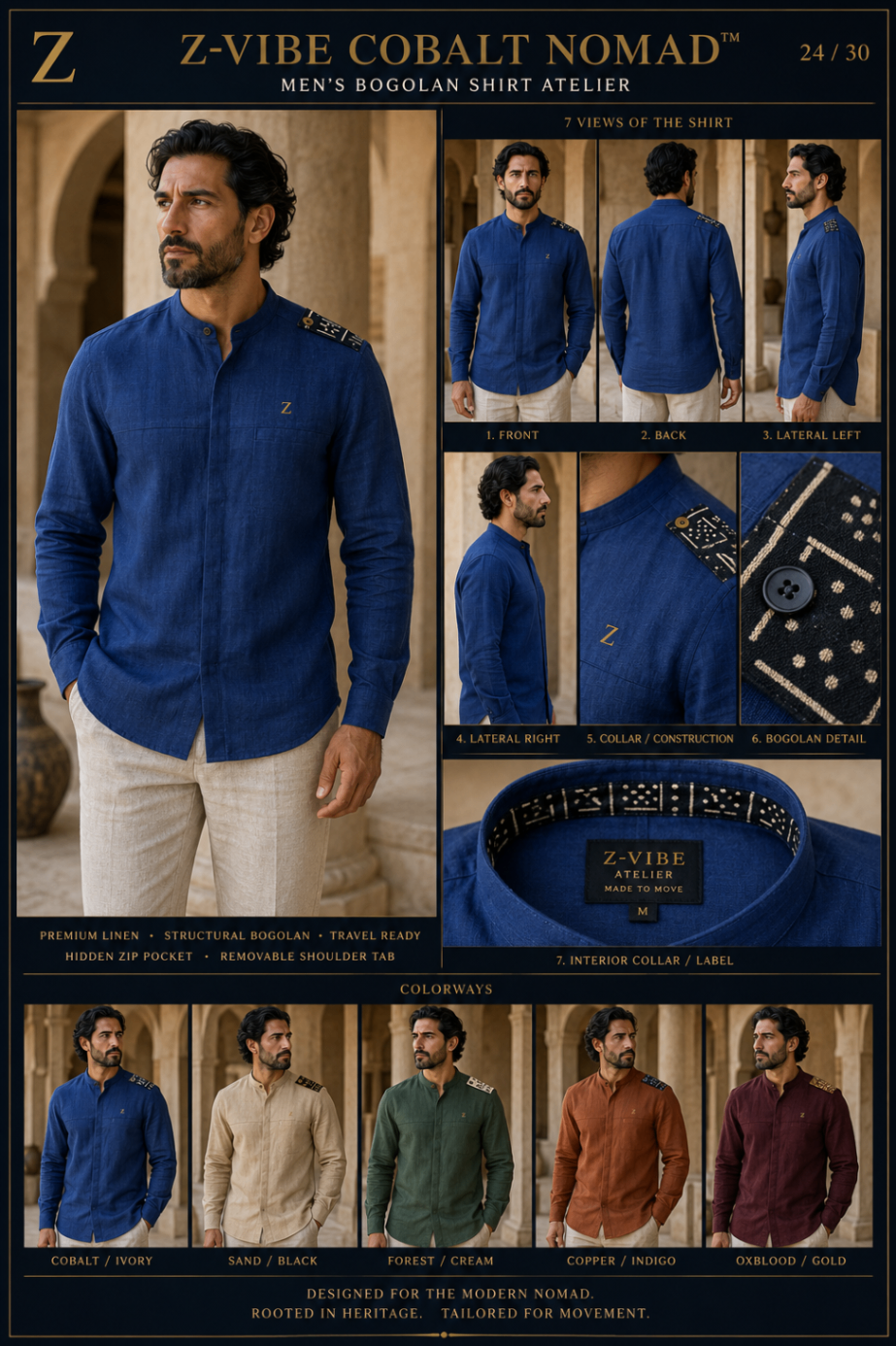 Cobalt Nomad Shirt design board
