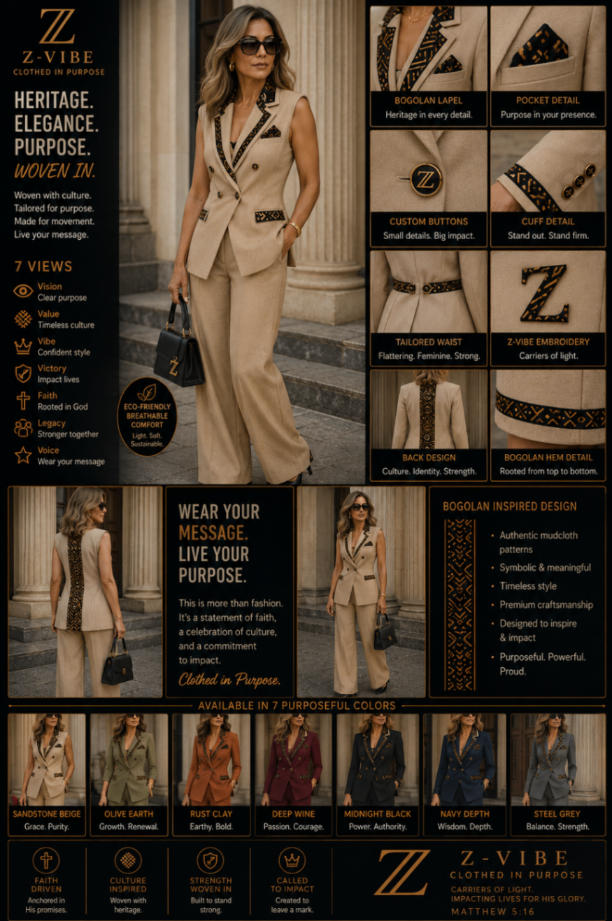 Sandstone Sleeveless Vest Suit design board