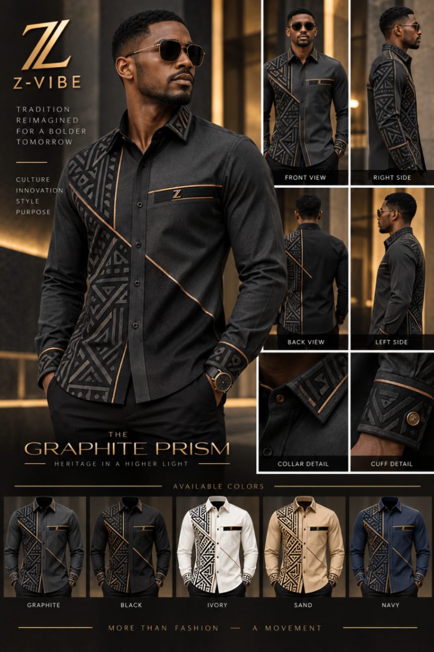The Graphite Prism Shirt design board