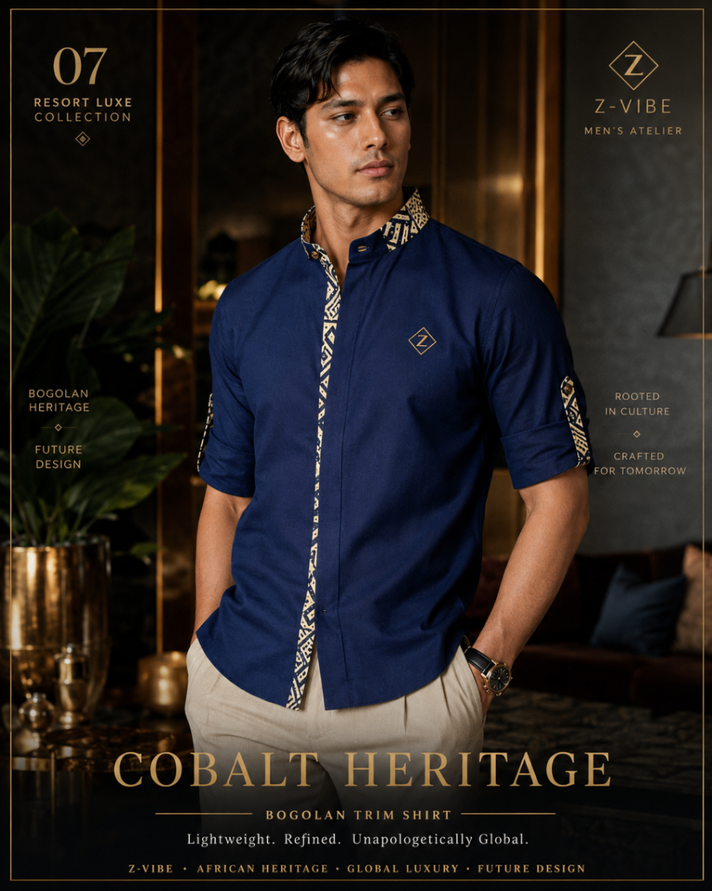 Cobalt Heritage Trim Shirt design board