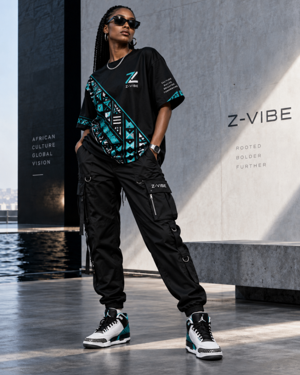 Teal Diagonal Sash Tee design board