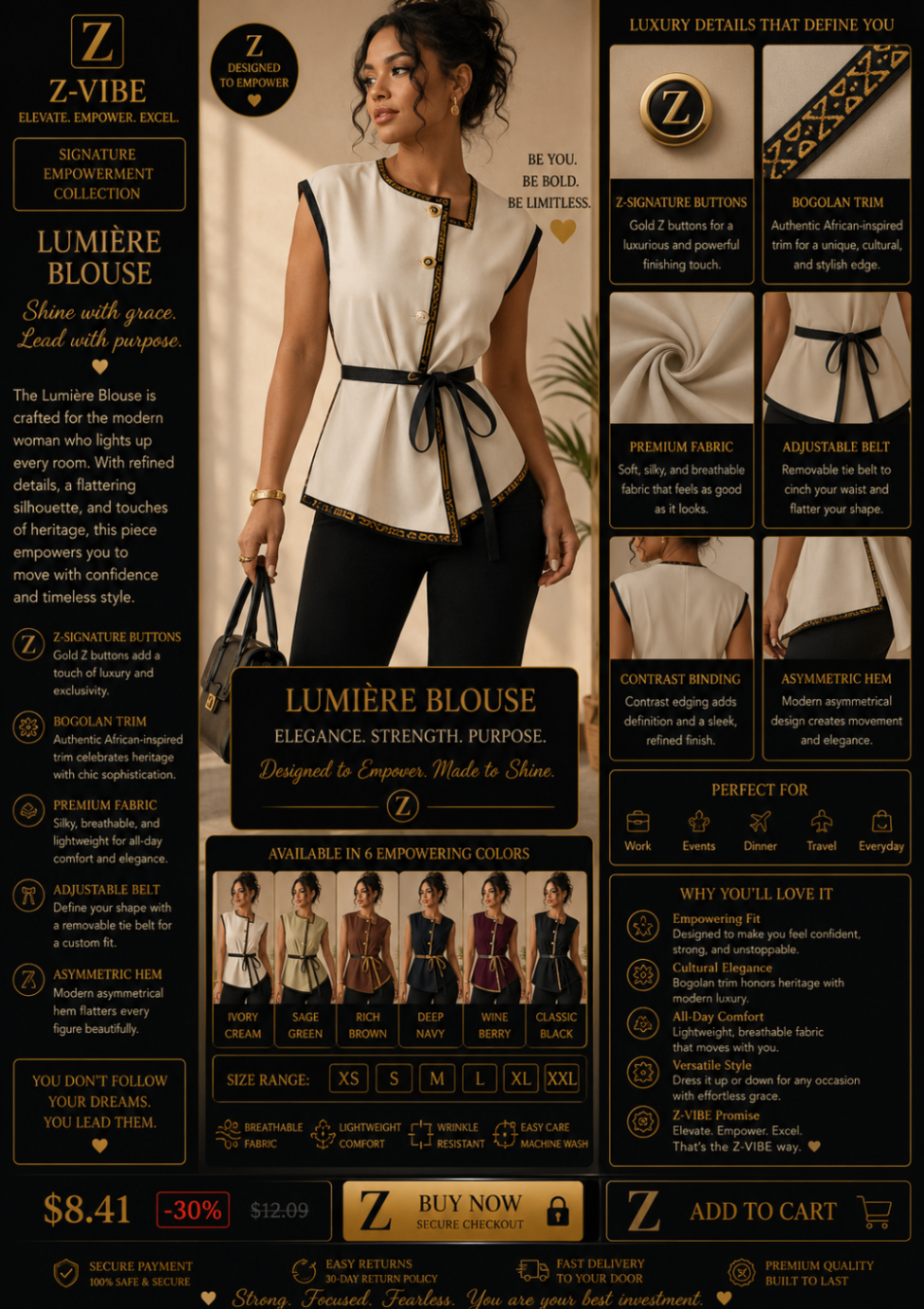 Lumière Blouse design board