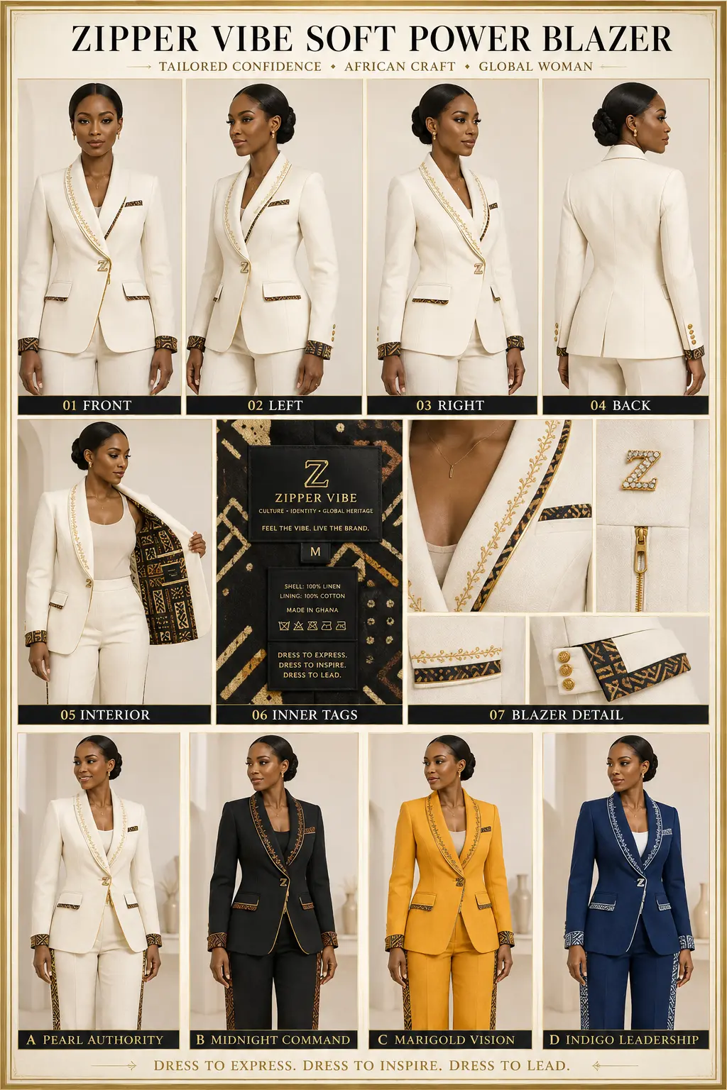 Tailoring & blazers — Zipper Vibe seven-view plate