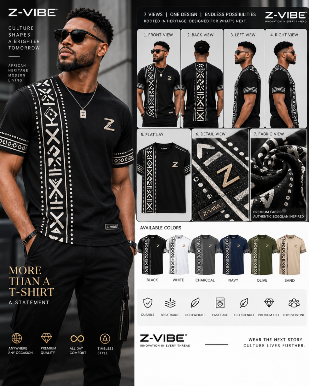 Onyx Silver Column Tee design board