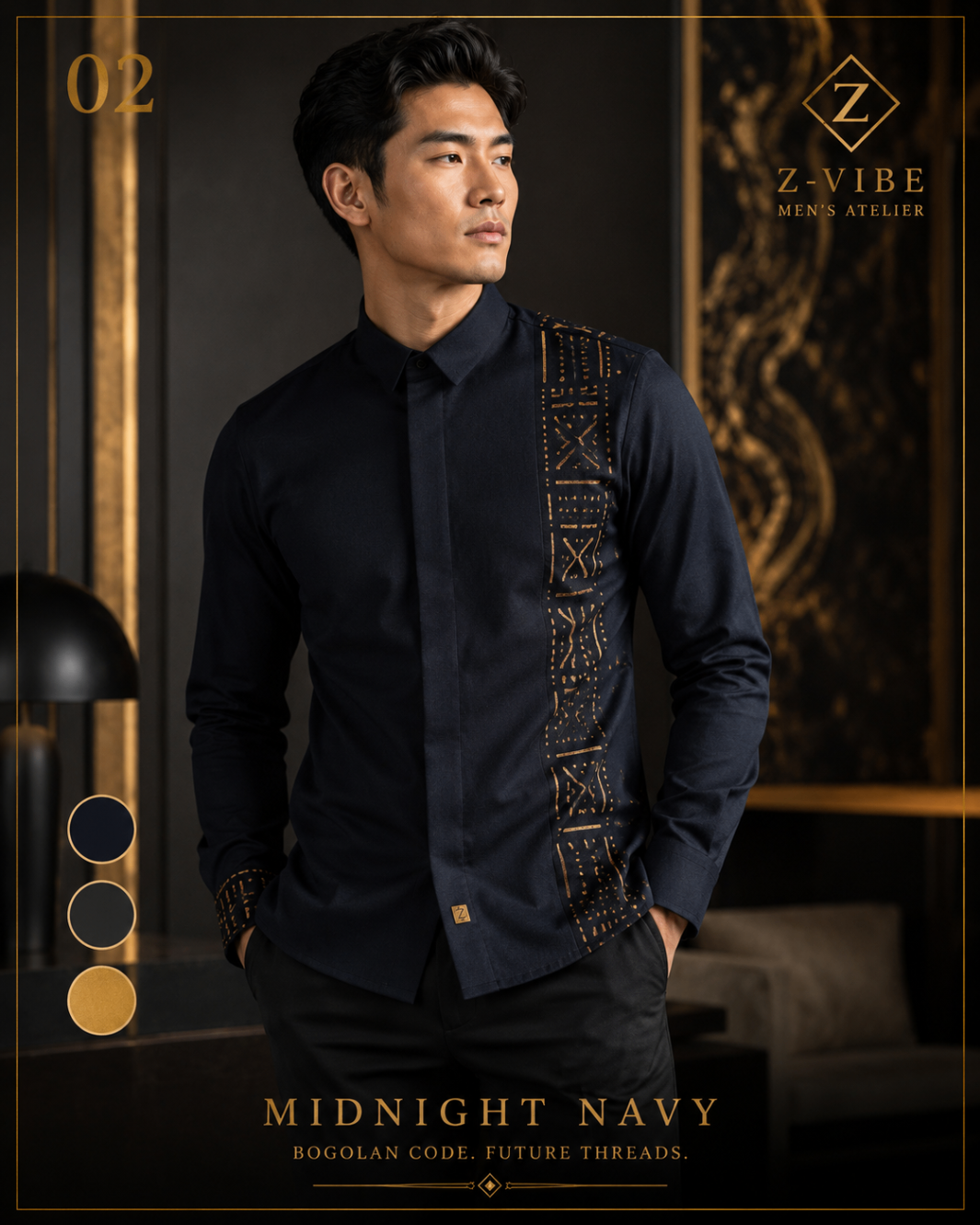 Midnight Navy Code Shirt design board