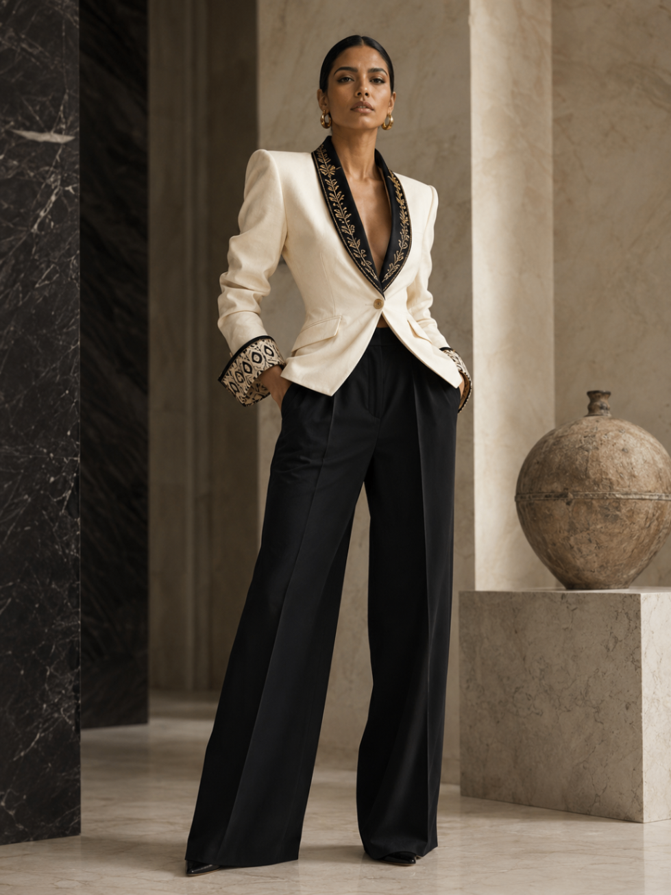 Ivory Onyx Shawl Heritage Blazer design board