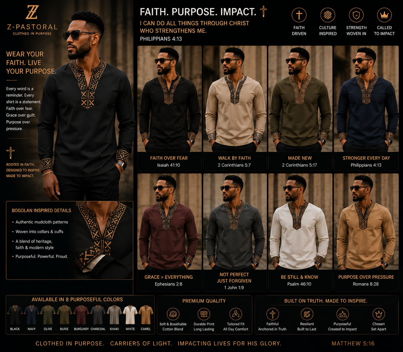 Bogolan Collar Henley — Men design board