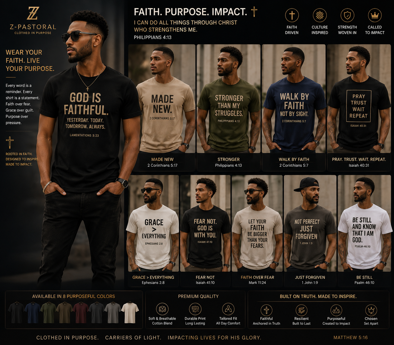 Scripture Statement Tee — Men design board