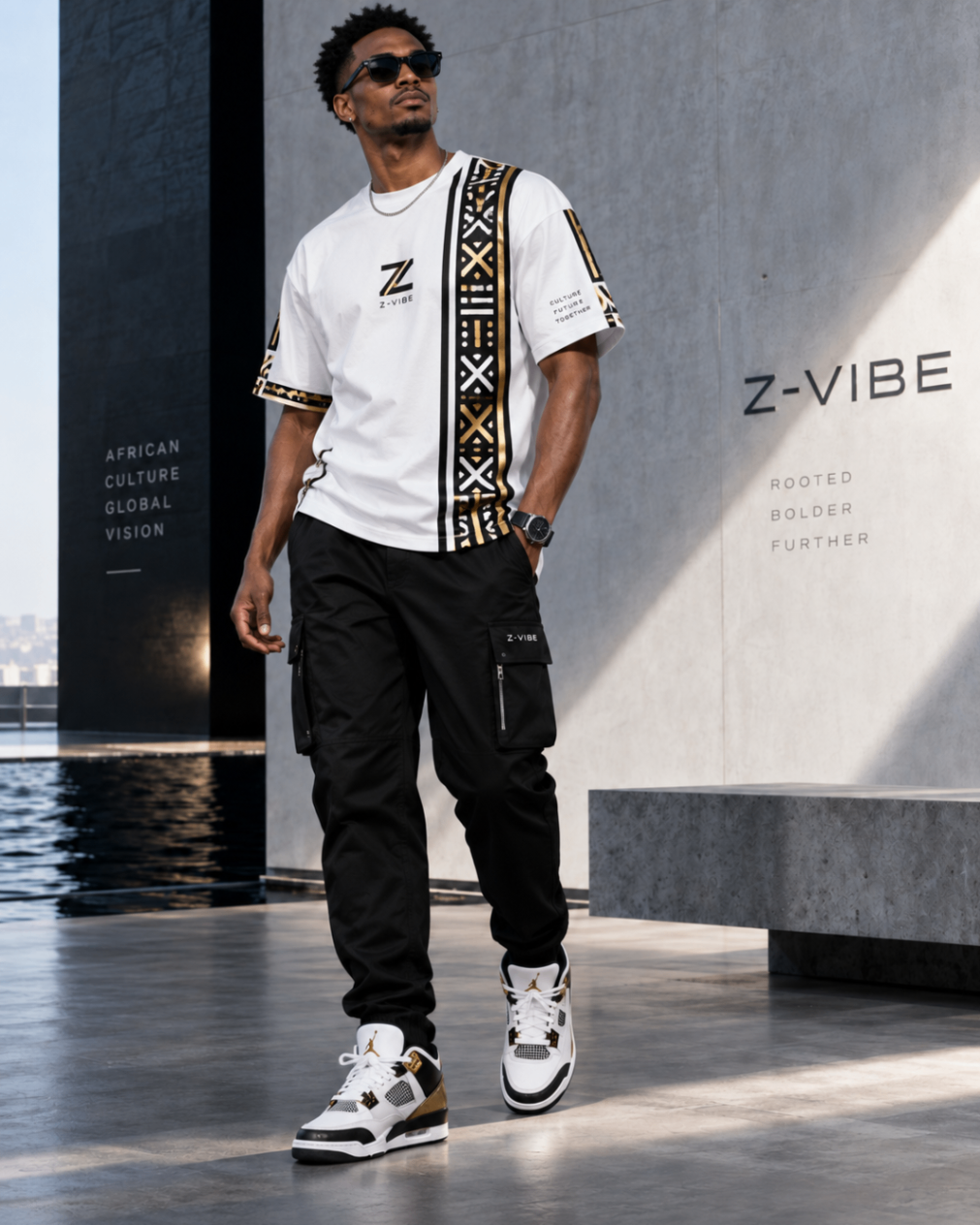 Ivory Gold Column Tee design board