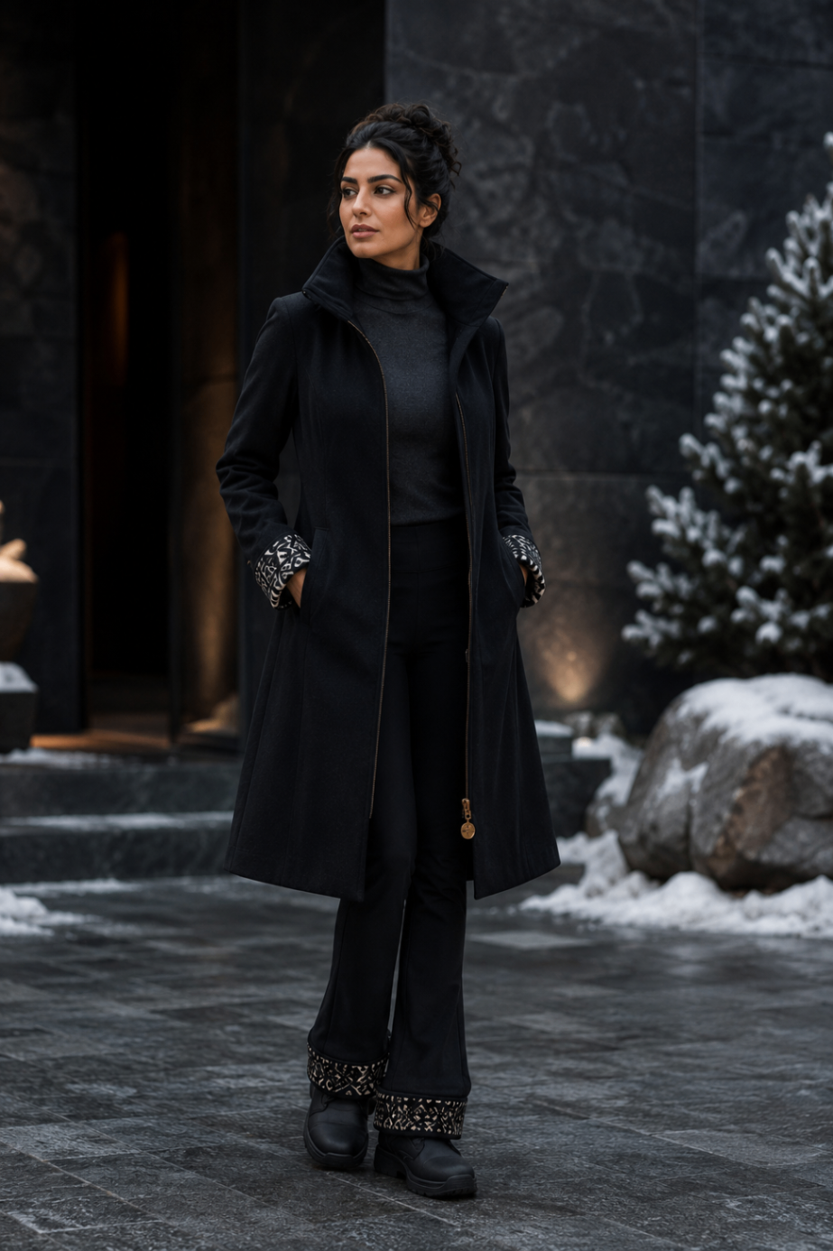 Onyx Tailored Storm Coat design board