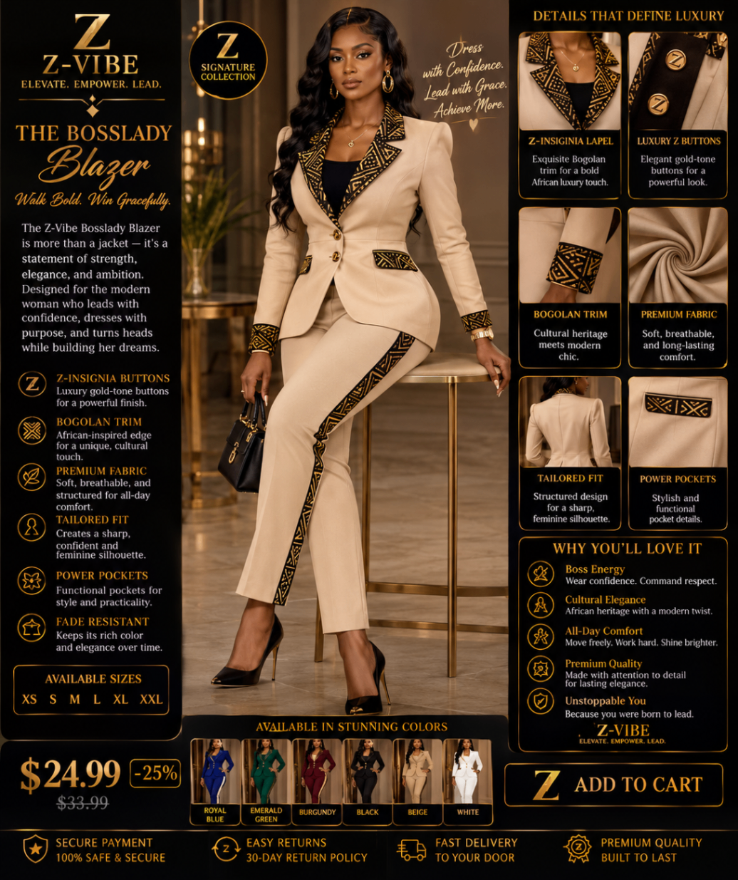 The Bosslady Blazer Suit — Women · Z-Vibe Signature Corporate related style