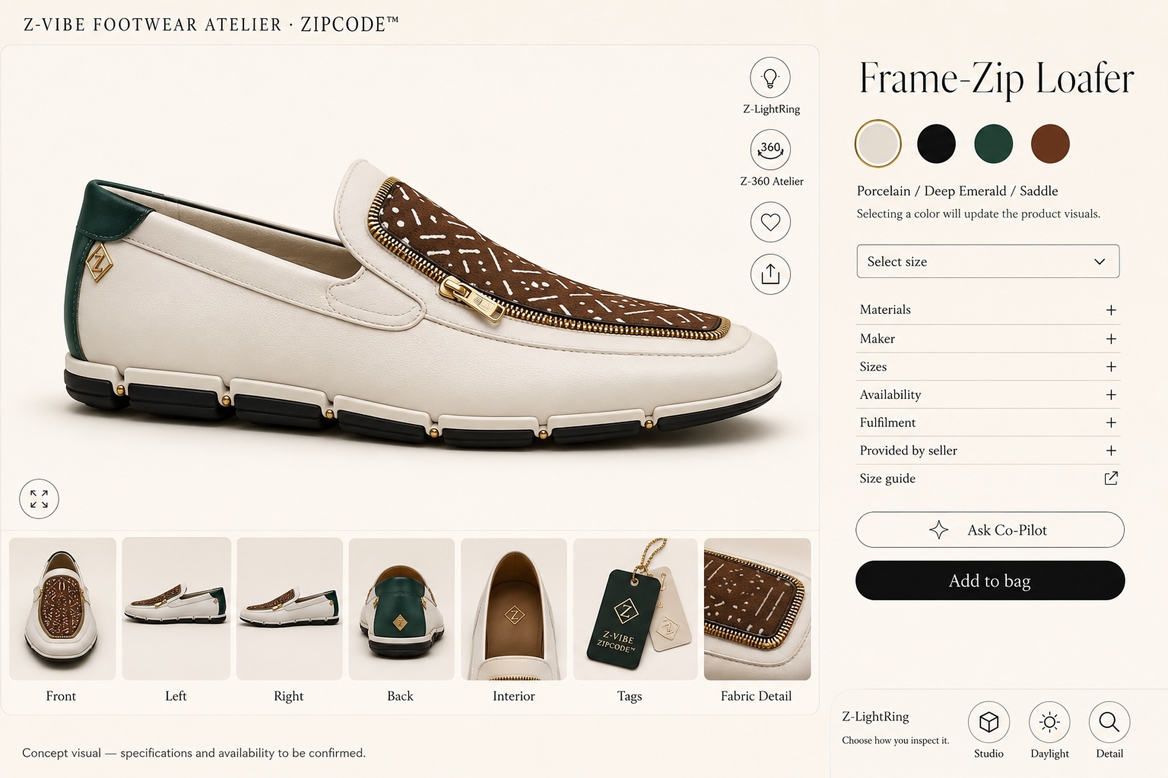 Frame-Zip Loafer · Porcelain design board