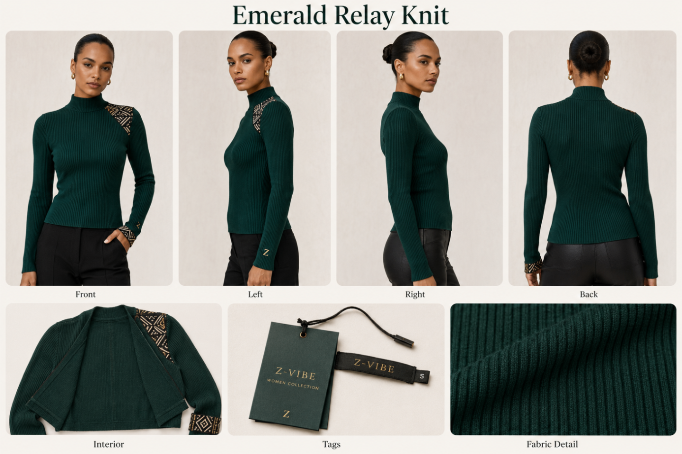 Emerald Relay Knit design board