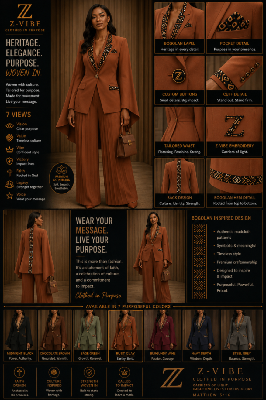 Rust Clay Cape Suit design board