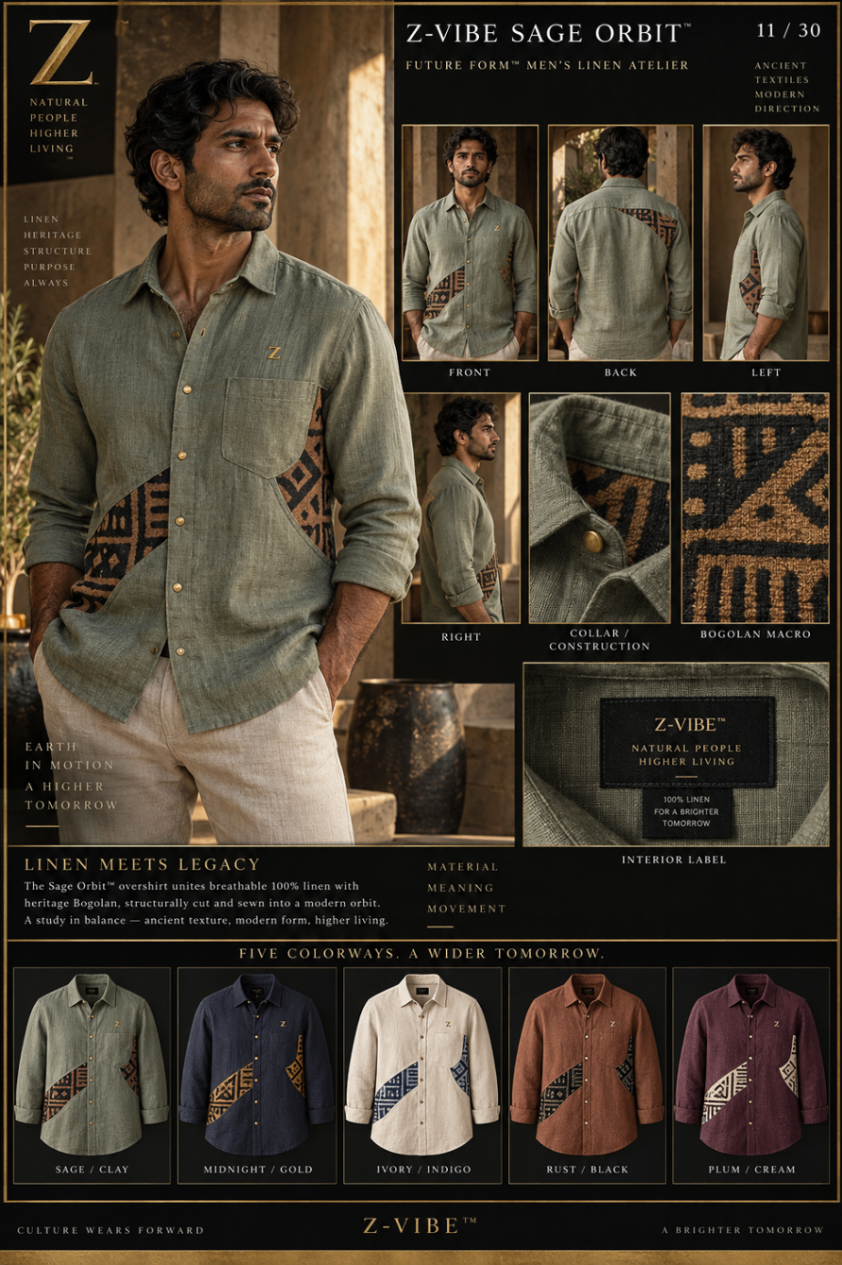 Sage Orbit Overshirt design board