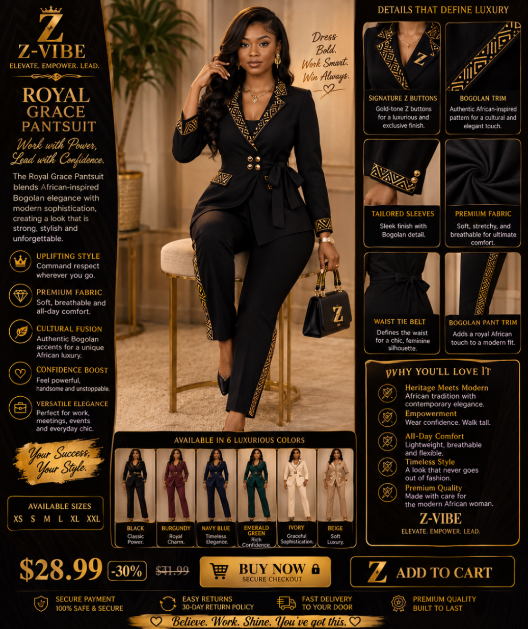Royal Grace Pantsuit — Women · Z-Vibe Signature Corporate related style