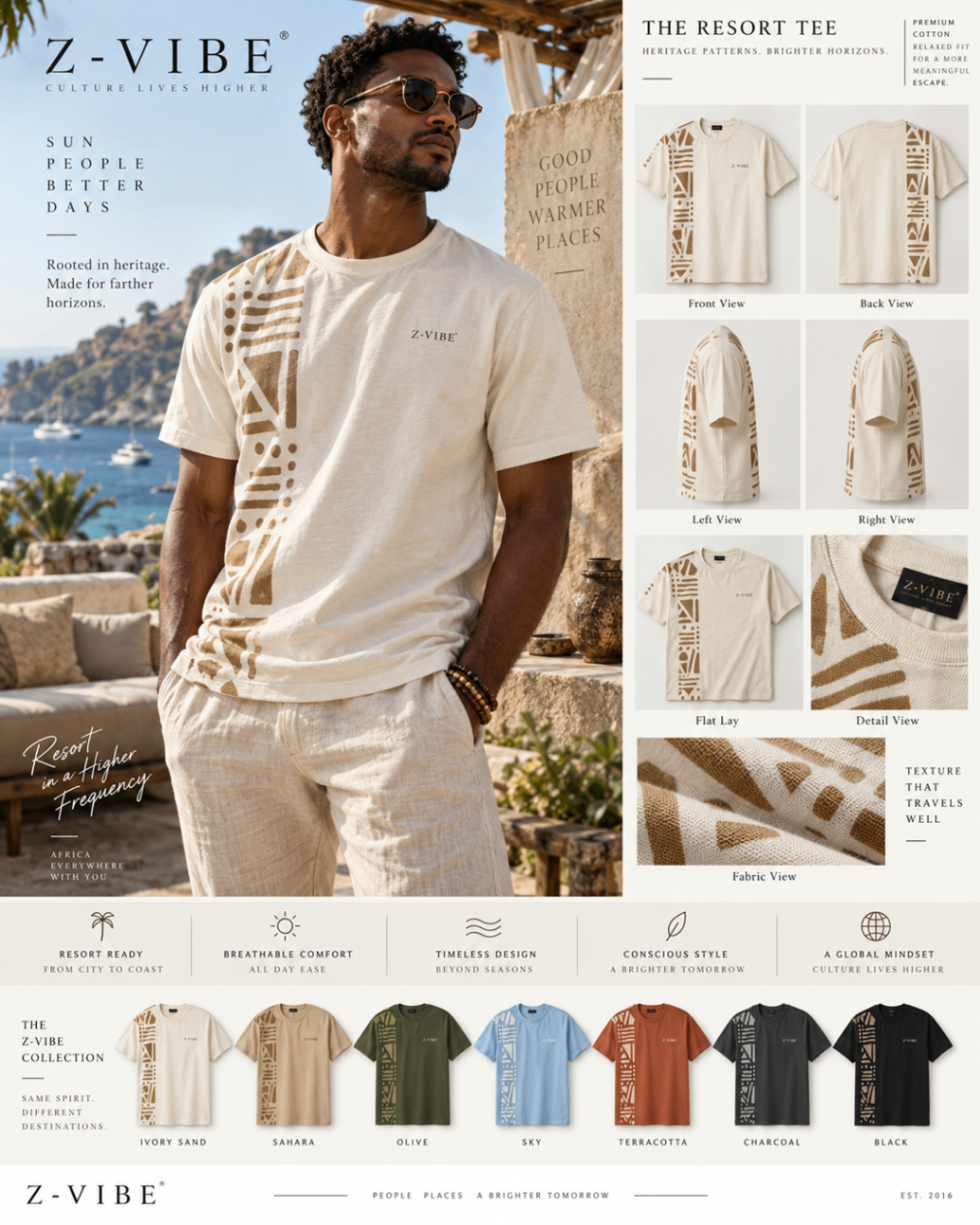 Resort Ivory Tee design board