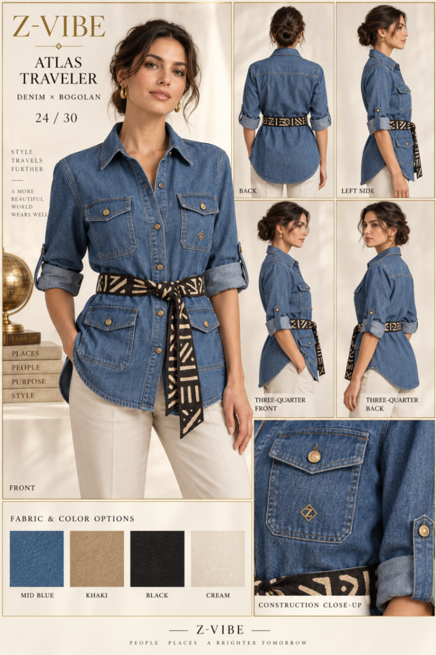 Z-Vibe Atlas Traveler™ Denim Shirt — Women — Product