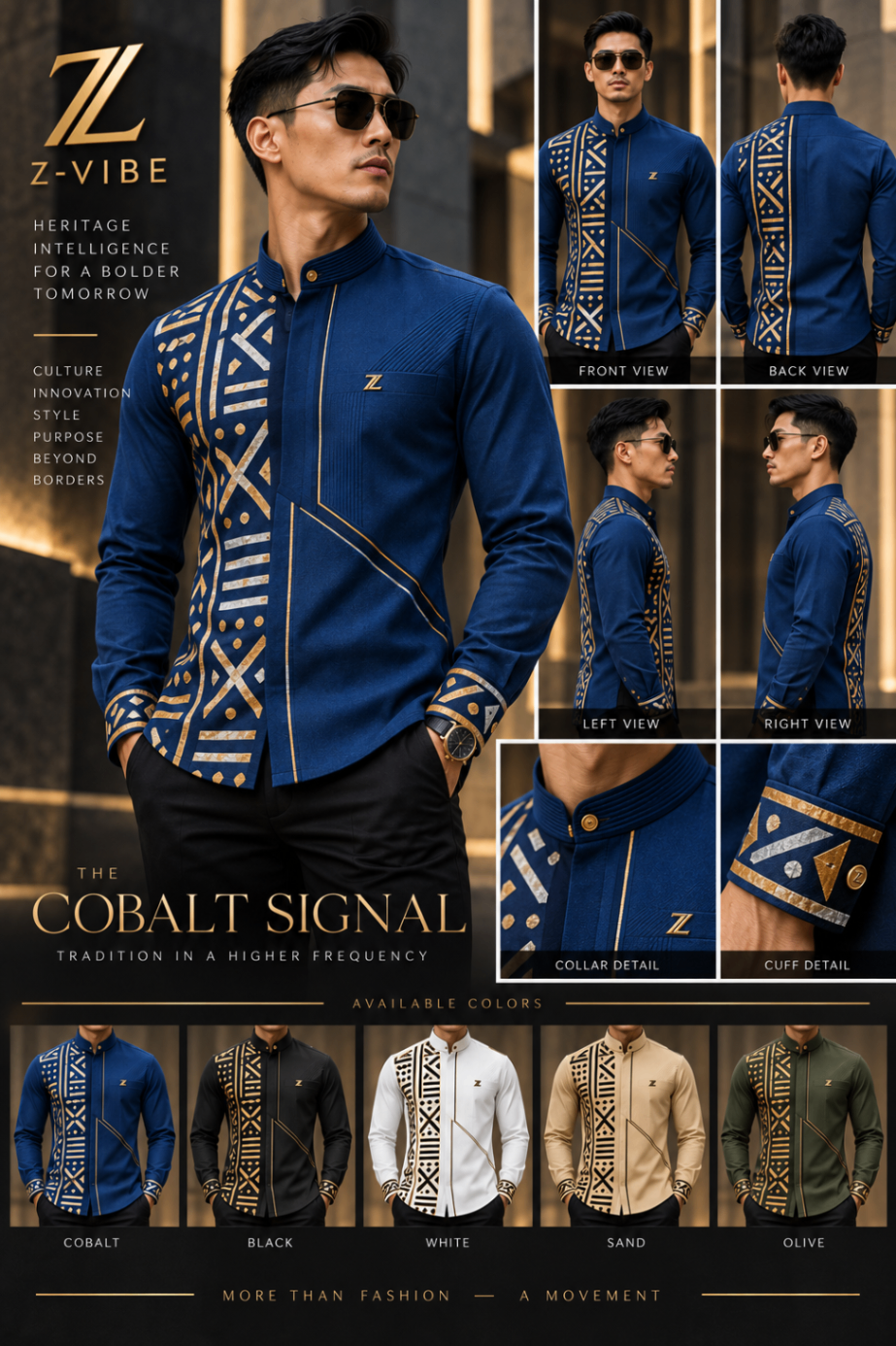 The Cobalt Frequency Shirt design board