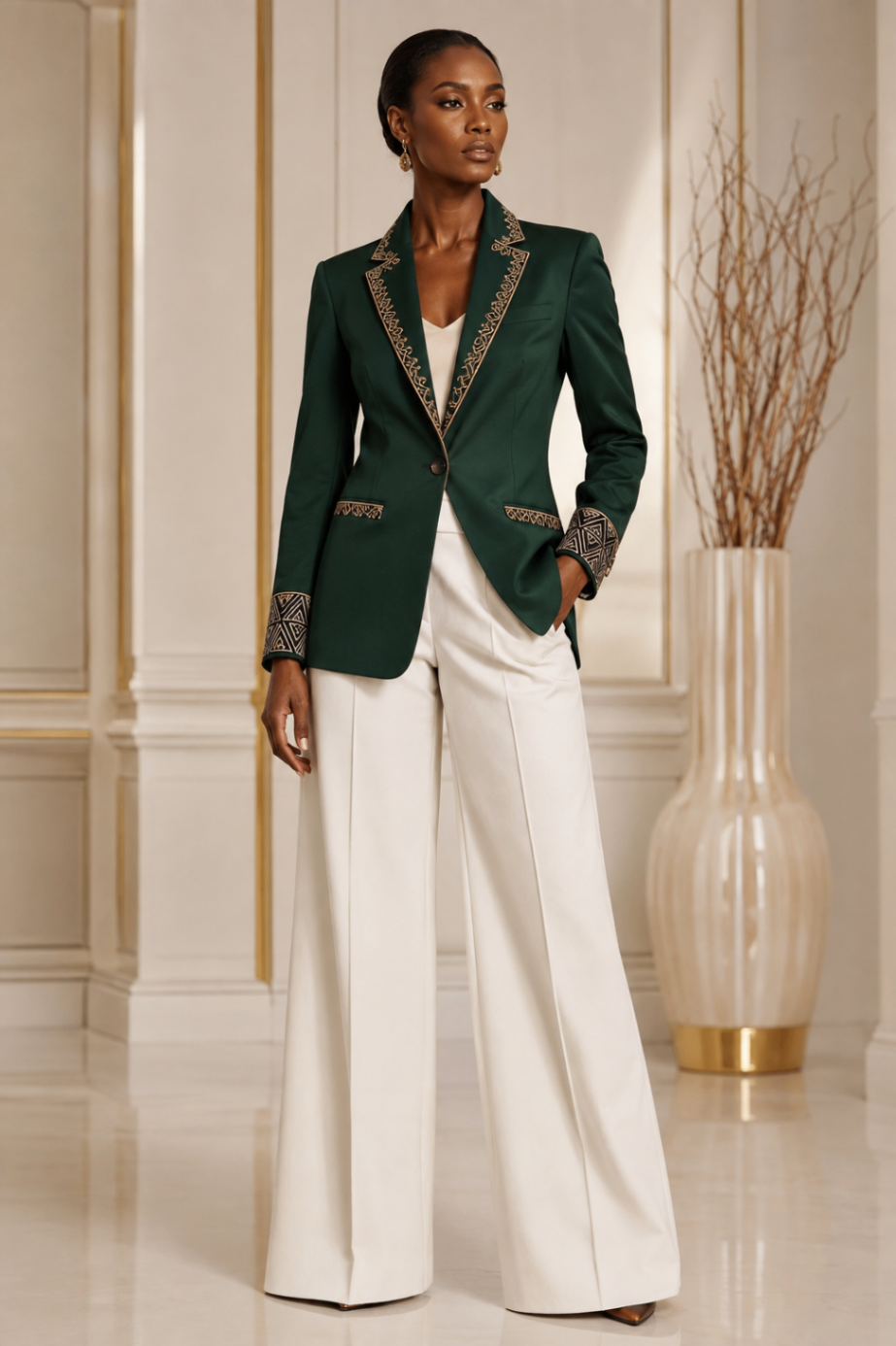Emerald Gold Cuff Heritage Blazer design board