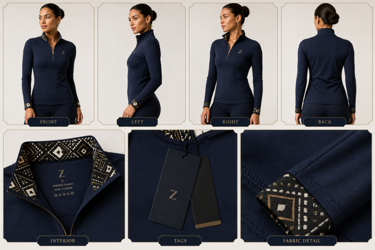 Midnight Motion Half-Zip design board