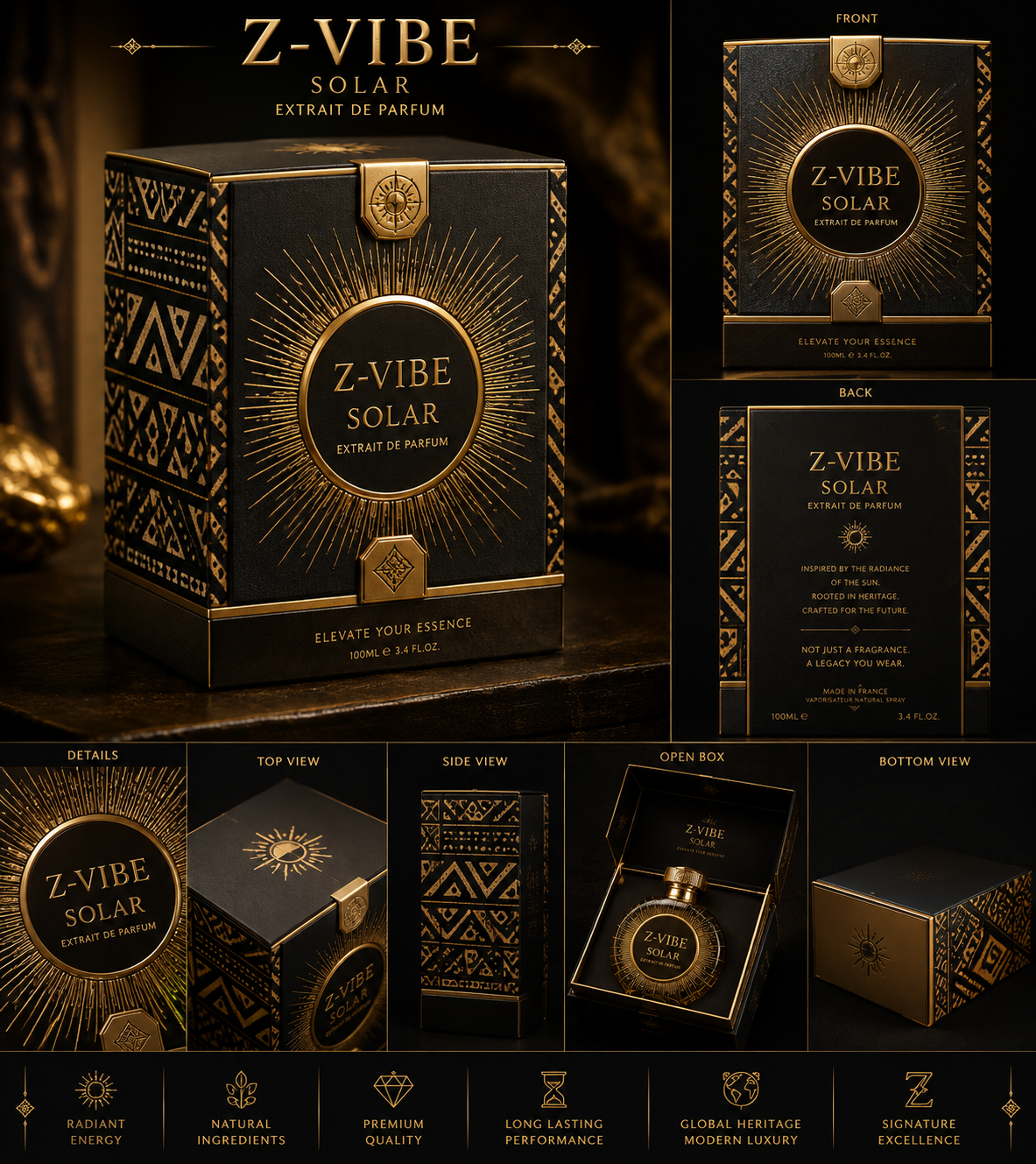 Barack — Z-VIBE Amber Solaire — Volume 2 flacon and presentation box
