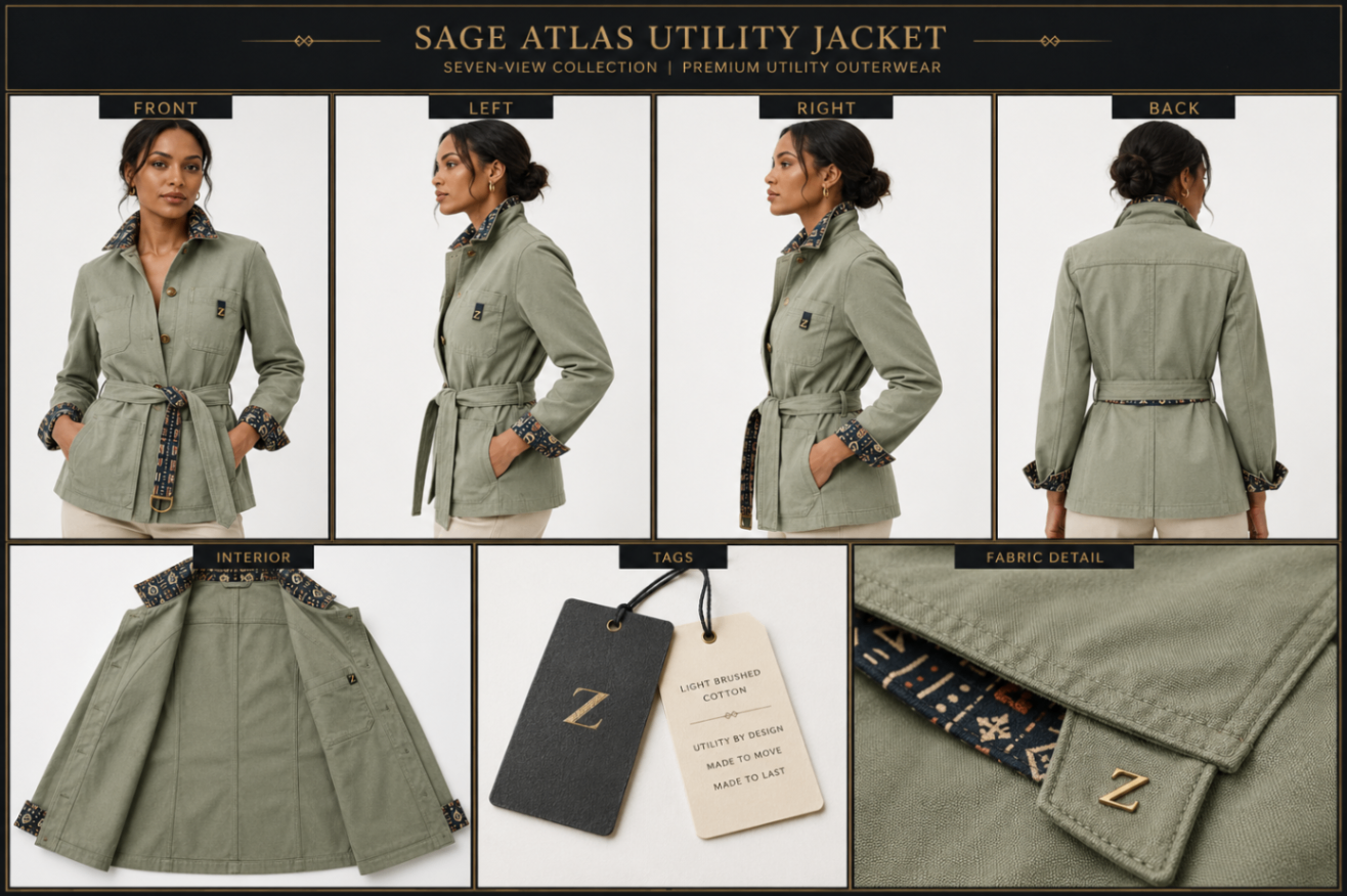 Sage Atlas Utility Jacket design board