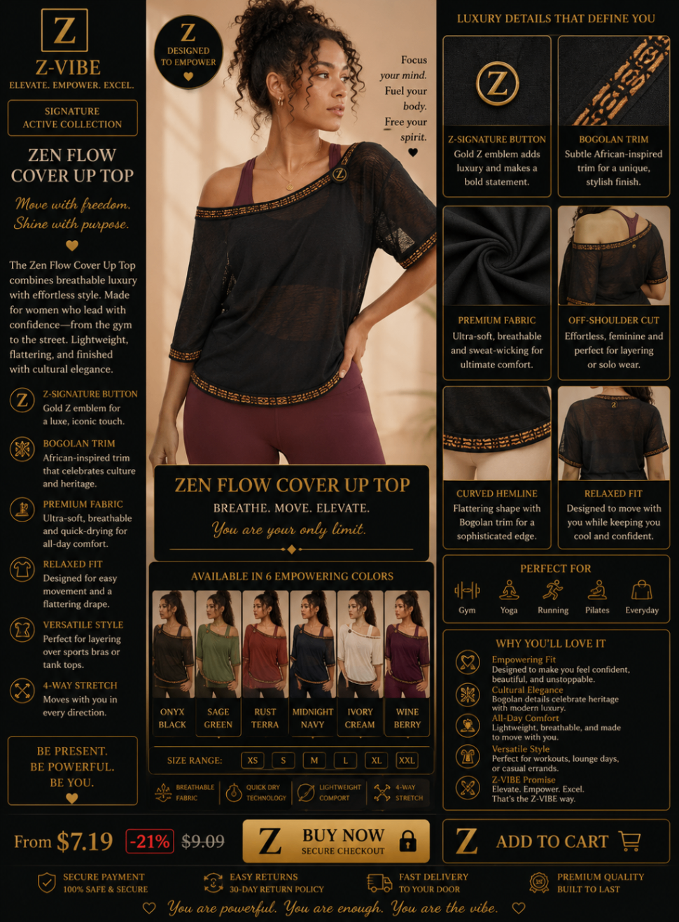 Zen Flow Cover Up Top design board