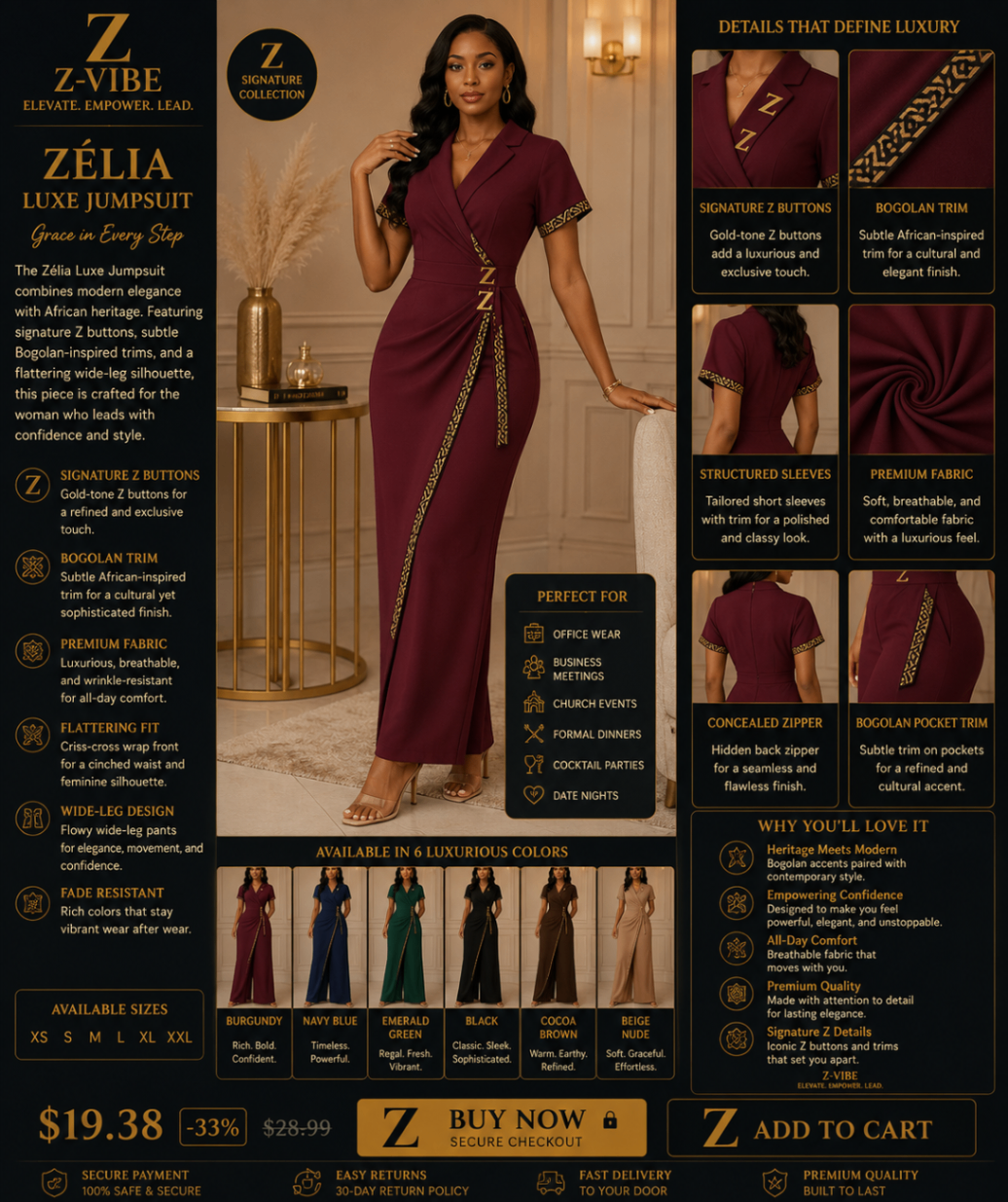 Zélia Luxe Jumpsuit — Women · Z-Vibe Signature Corporate related style