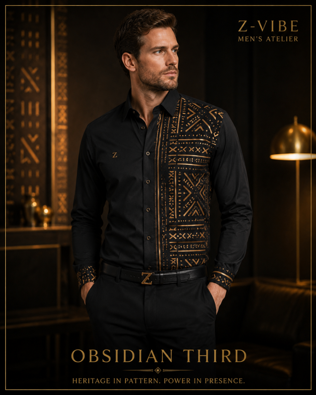 Obsidian Third Panel Shirt design board