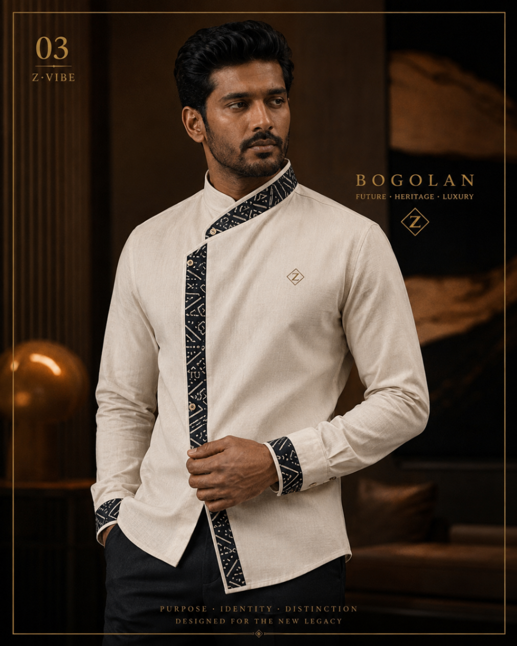 Natural Linen Asymmetric Shirt design board