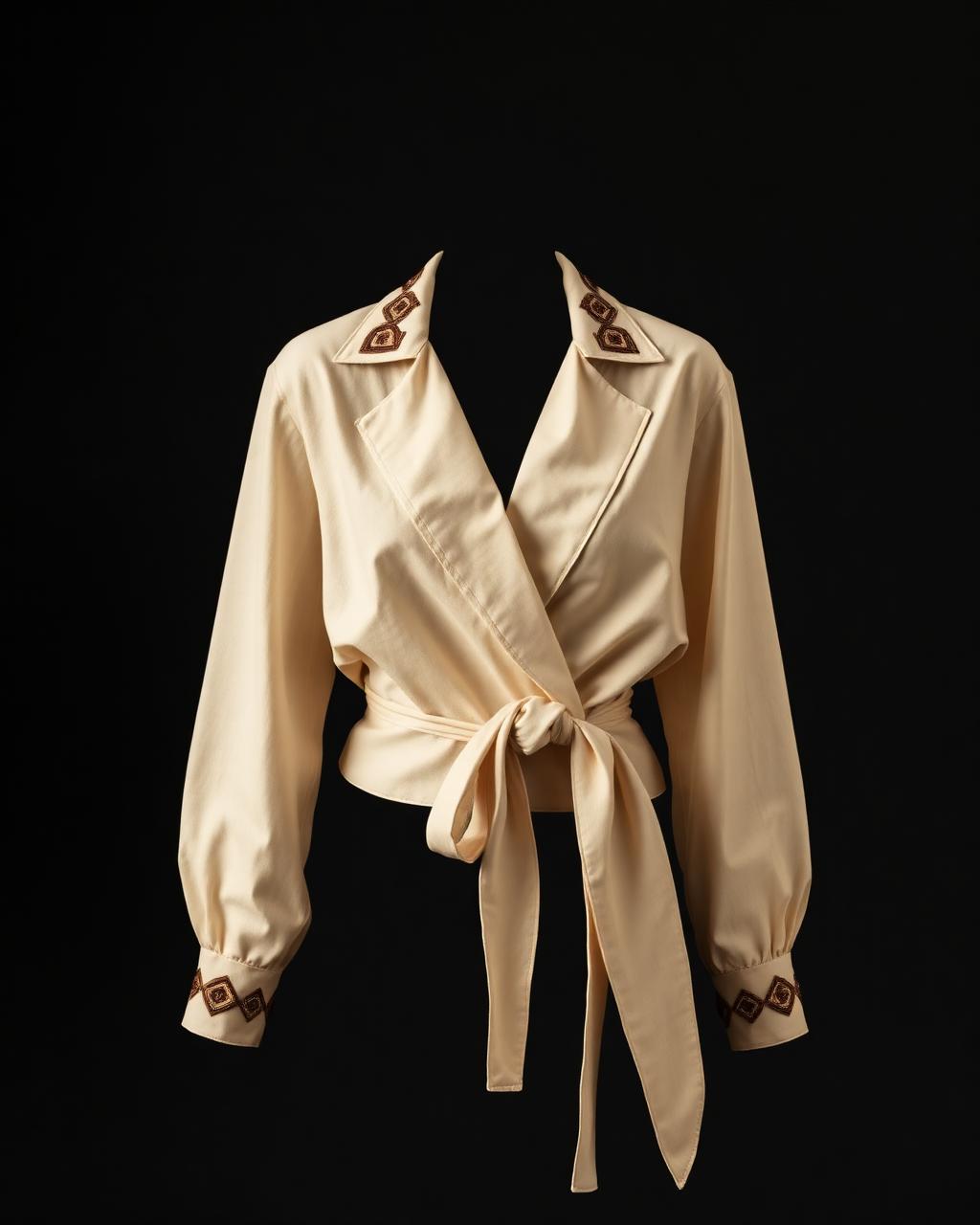 Forward Grid Wrap Blouse design board
