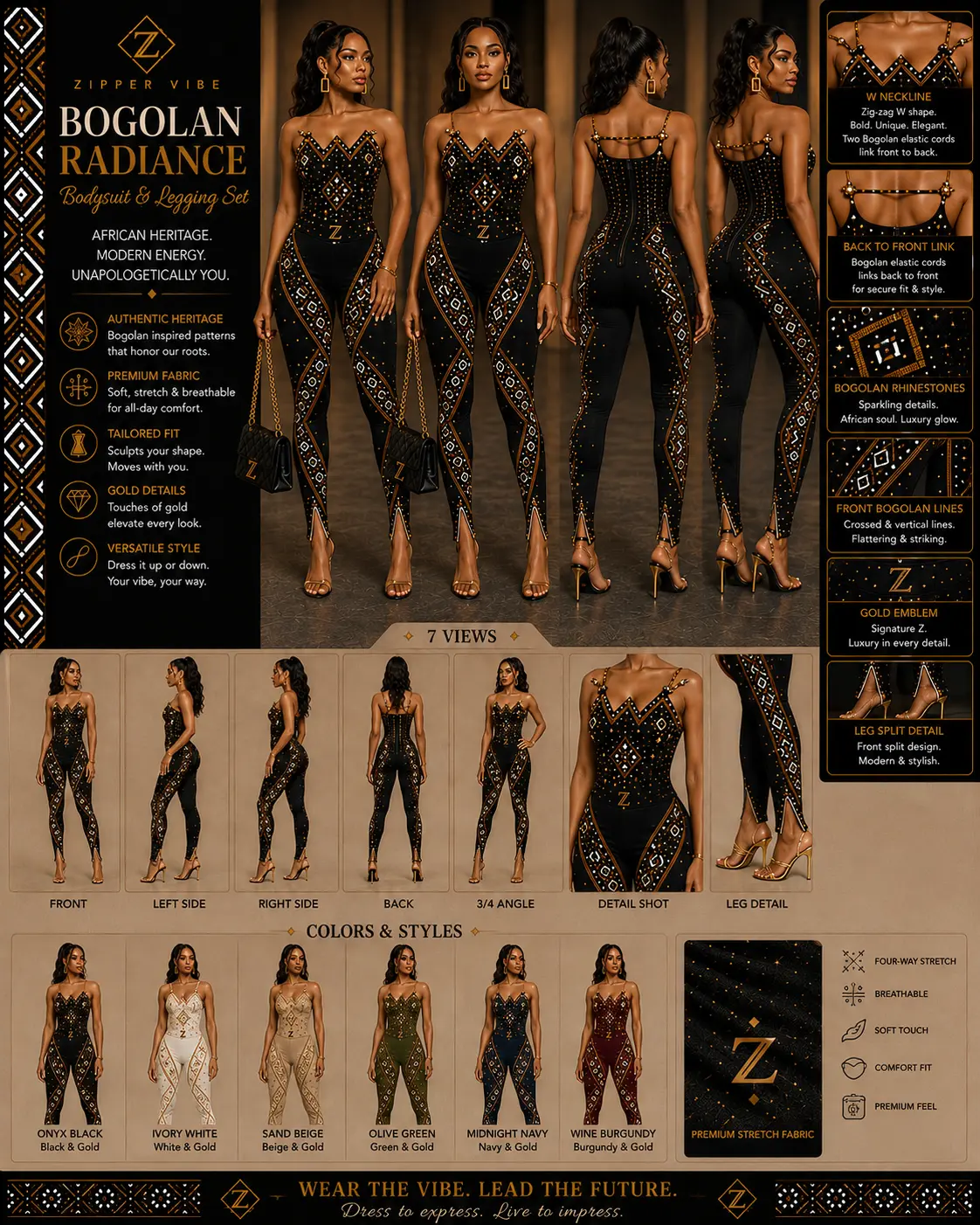 Bogolan Radiance Set — Sand Atelier Plate design board