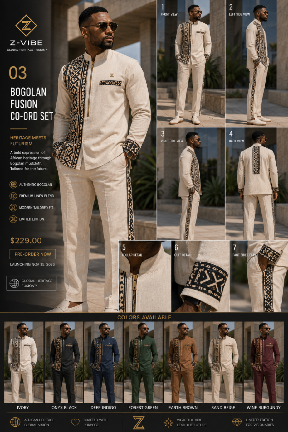 Z-Vibe Bogolan Fusion™ Co-Ord Set design board