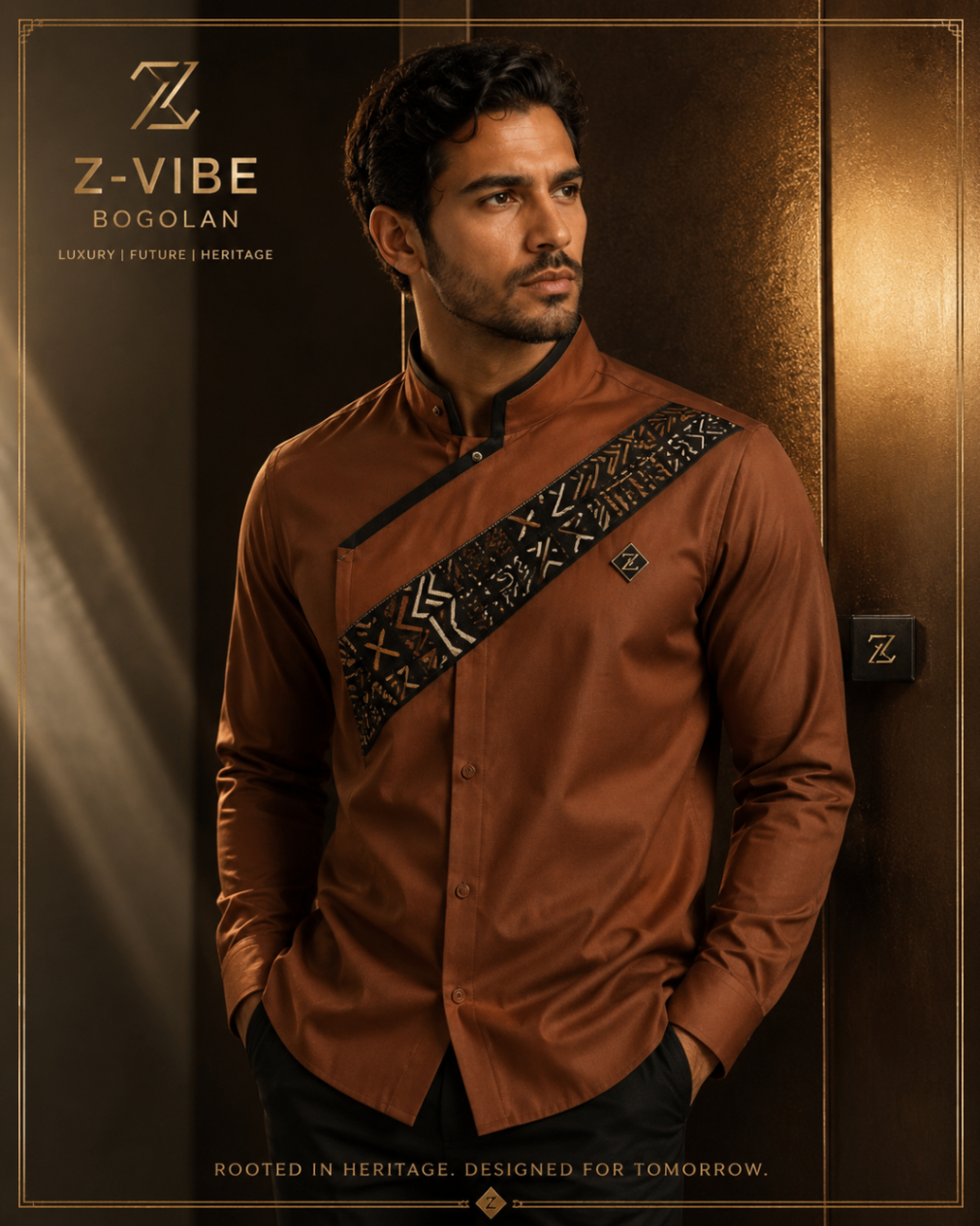 Rust Diagonal Sash Shirt design board