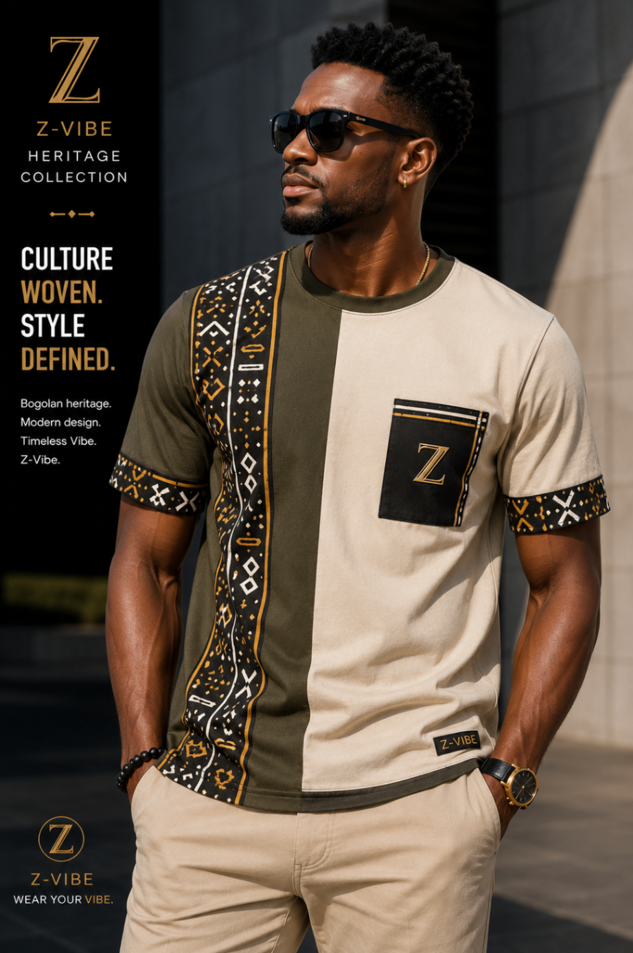 Olive Cream Split Tee design board
