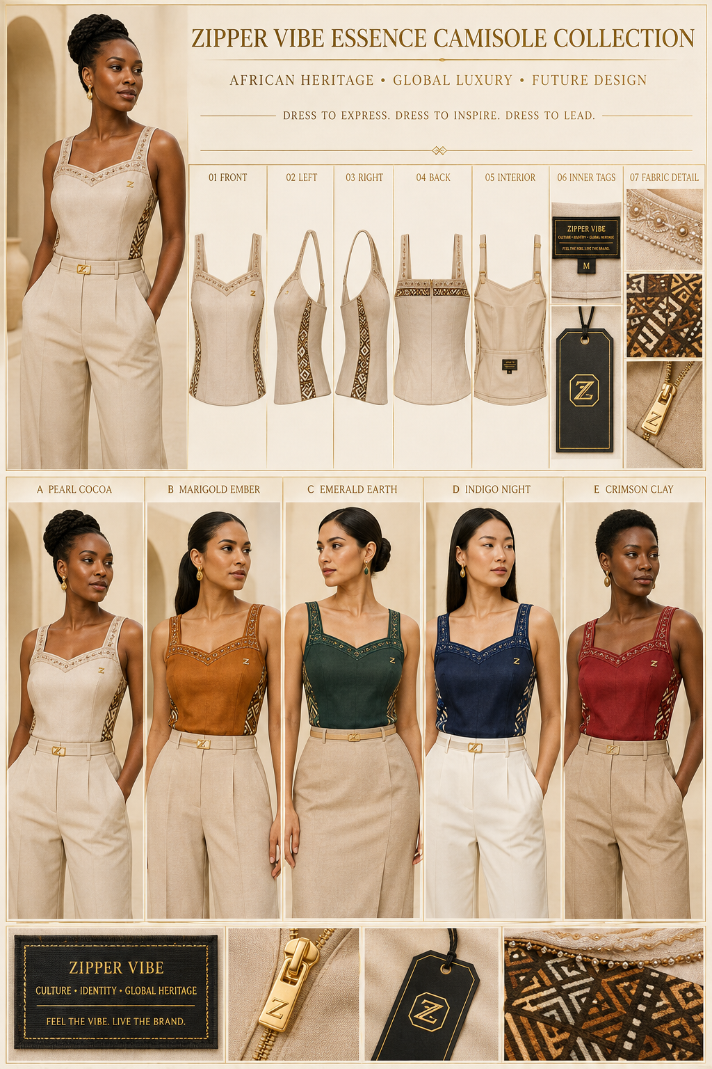 Essence B · Warm Grey on the Essence Camisole Collection design board