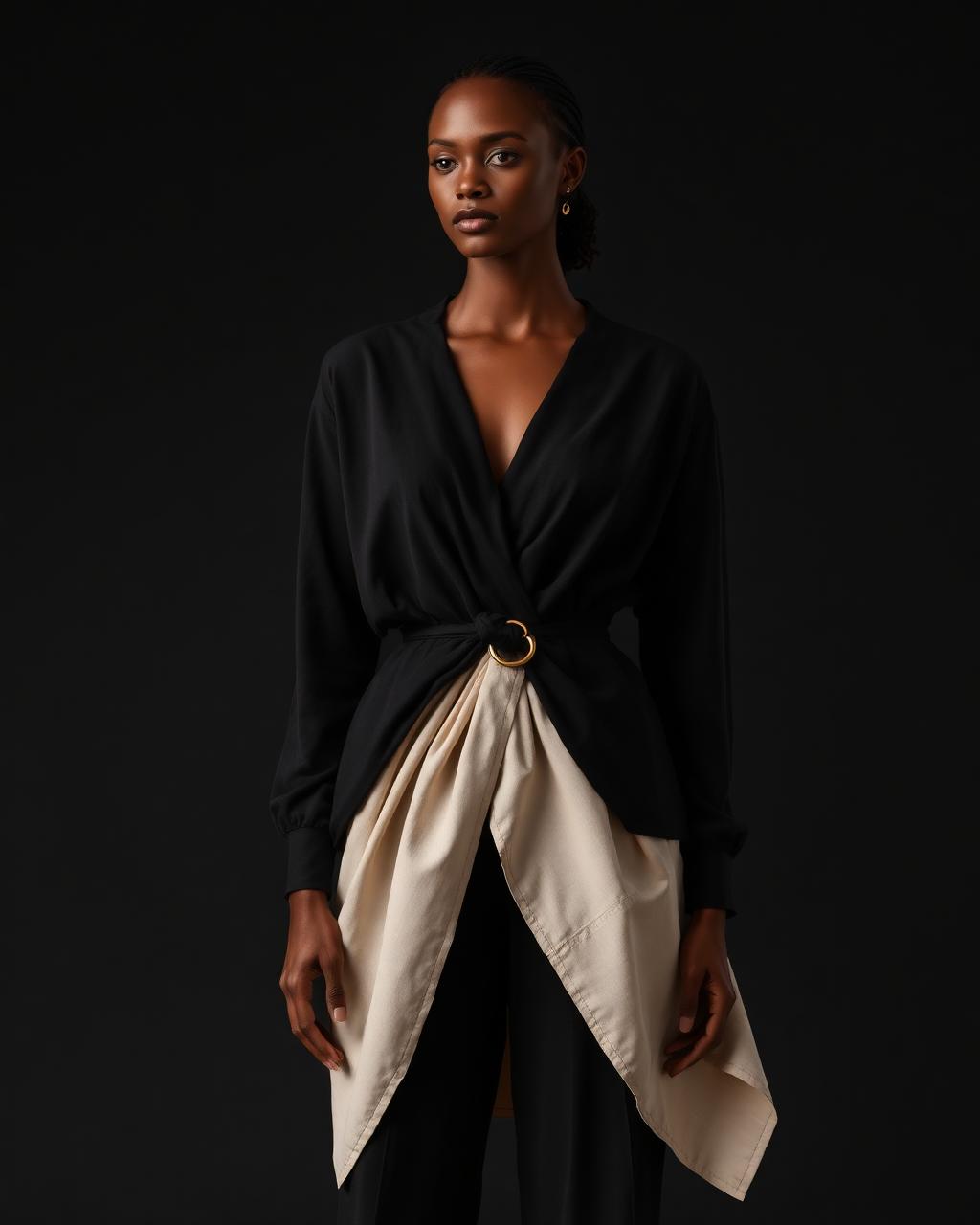 Grace Pleat Wrap Top design board
