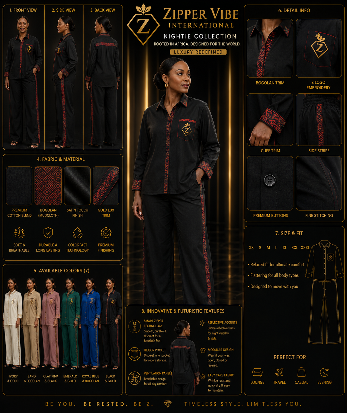 Side & Back Run — worn view of the collection look