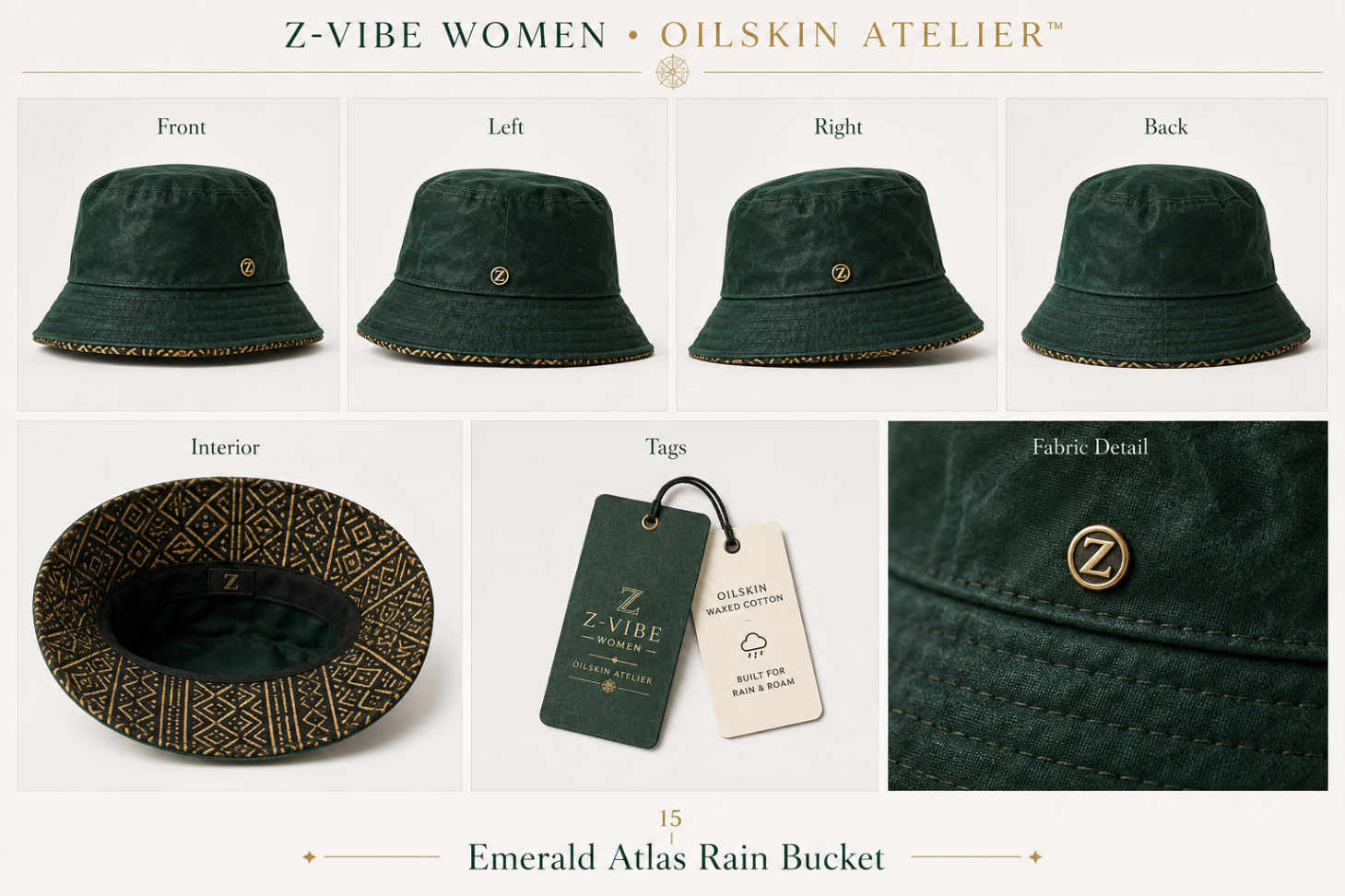 Emerald Atlas Rain Bucket design board