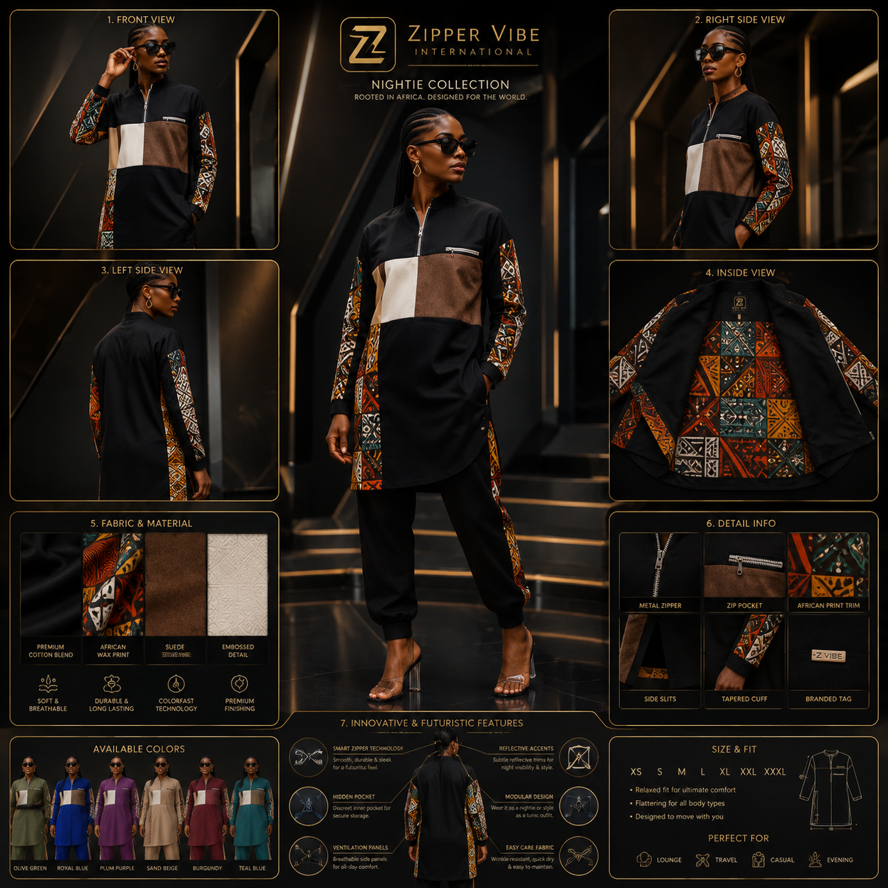 Ember Black — worn view of the collection look